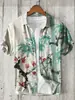 Camisa Hawaiana con Estampado de Vida Marina Transfronteriza para Hombre de Verano Transpirable de Manga Corta Absorbente de Sudor Solapa Transpirable y Absorbente de Sudor