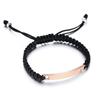Letras personalizadas acero inoxidable curvo marca pulsera tejida circón acero titanio pulsera pareja un par Tanabata CB035
