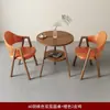 Conjunto de Mesa e Cadeiras Estilo Nórdico Italiano, Combinação de Mesa Redonda, Luxo Leve, Design Moderno Simples, Adequado para Negociações Comerciais, Varanda, Chá de Leite, Lazer, Sala de Estar