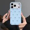 Funda de Teléfono Estilo Simple y Curativo con Fondo Azul, Lazo y Lunares para Apple 17/18 Pro Max, Cubierta Protectora Mate Ultra Delgada