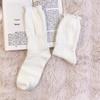 Calcetines de Color Sólido de Madera Oreja de Visón Terciopelo para Mujer Calcetines de Tubo Medio Calcetines Gruesos Suaves Cera Pila Resistentes al Frío Peludos Todo Fósforo Calcetines