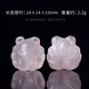 Colgante de pata de gato de cristal rosa natural, pentagrama, zorro de nueve colas, corazón, cabeza de gato tallada, cuentas sueltas, accesorios para joyería DIY