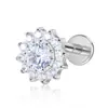 Aretes de Aleación de Titanio Girasol que Cambian de Color Personalizados Joyería para Mujeres Perforación Corporal de Titanio G23 Joyería para Labio, Uña de Labio, Uña de Lengua Venta al por Mayor