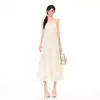 Vestido Fresco e Doce Elegante Novo Estilo Verão 2026, Vestido em Camadas de Renda com Alça, Lyocell Suave, Fresco e Refrescante