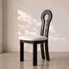 Silla de comedor vintage de madera maciza estilo francés, silla con respaldo de diseño de mediados de siglo, silla de tocador de dormitorio estilo wabi-sabi, silla clave