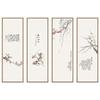 Zen Estilo Nuevo Chino Sala de Estar Pintura Decorativa Oficina Salón de Té Pared de Fondo de Sofá Pintura Colgante Mural Cuádruple Pintura a Tinta
