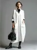 Vestido largo suelto de otoño europeo y americano para mujer, cuello alto, cuello en V, mangas largas, bolsillos grandes, efecto adelgazante, vestido largo de comercio exterior transfronterizo