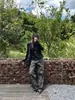 Pantalones de trabajo Yuyi camuflaje para mujer, estilo americano de alta calle de otoño, holgados, fluidos, de pierna ancha, adelgazantes, de pierna recta, casuales 9706