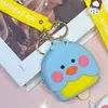 Chaveiro de Silicone de Pato Amarelo Porta-moedas Pingente Desenho Animado Presente para Mochila de Estudante Pingente de Chaveiro Joia Personalizada