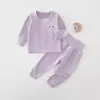 Conjunto de Ropa Interior para Bebé, Ropa de Otoño para Niños de Terciopelo de Leche, Ropa para Niños y Niñas, Ropa de Dormir Base para Bebés para Otoño e Invierno