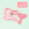 Dia dos Namorados Desenho Animado Biscoitos Coração Biscoitos em Formato de Coração Simulação DIY Fofo 3D Pressionar Fondant Ferramentas de Confeitaria Doméstica