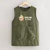 Avental Estilo Colete Cartoon Resistente à Água para Catering, Roupa de Trabalho para Homens e Mulheres, Uniforme de Trabalho Estampado, Avental de Cozinha à Prova de Óleo