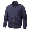 Chaqueta de Primavera y Otoño Amazon Transfronteriza para Hombre Cárdigan Cuello Alto Ropa de Trabajo Casual Holgada Cortavientos Transpirable Chaqueta Abrigo