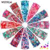 Fluorescente estrela de cinco pontas misturado lantejoulas 12 cores nail art lantejoulas conjunto Matte Pearlescent nail art jóias diamante unhas adesivos