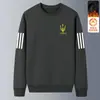 Moletom com gola redonda e forro de fleece para homens, marca moderna de outono e inverno, peça versátil solta de manga longa para usar por baixo, roupa de casal unissex, top para estudante