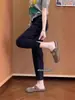 Jeans de Pierna Recta Tencel para Mujer, Estilo Delgado de Otoño, Tallas Grandes, Figura de Pera, Adelgazantes, Versión Estrecha, Pantalones Anchos Acortados