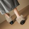 Mocassins Flats Slip-On Estilo Coreano, Novo Modelo 2024 Sapatos Pelúcia Mary Jane para Mulheres, Sapatos de Pelúcia de Inverno