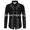 2023 Nova Moda Lapela Masculina Casual Esportes Ao Ar Livre Rua Manga Comprida Botão Top Camisa