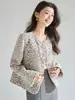 26 Outono Galáxia Brilhante Cinza Roxo Lã Fio Floral Jaqueta Elegante de Alta Qualidade Estilo Chanel 25685