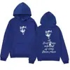 Sudadera con capucha de diseño de marca de moda con estampado de letras y cabeza de lobo es simple y versátil