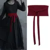 Cinturão Vintage Versátil de Linho Cor Sólida para Mulheres, Cinto Largo de Linho Estilo Hanfu em Cinza Claro e Cinza Cauda de Peixe