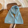 Bufanda Larga Lisa de Punto Color Maillard Nueva para Otoño e Invierno para Mujer Retro Simple Color Sólido Caliente para Cuello Venta al por Mayor