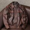 Jaqueta de Couro Genuíno Novo Estilo Masculina Preço Especial Lapela Curta Couro com Padrão de Vaca Jaqueta de Couro com Algodão Plus Size Tendência Outono e Inverno