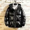 Casaco Acolchoado de Algodão Brilhante Masculino de Inverno Espessado Casaco de Marca Tendência Casaco Acolchoado de Penas Estilo Coreano Bonito Casaco Acolchoado de Algodão Solto Roupa Pão Gorda