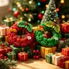 Corona de Navidad para Paisaje en Miniatura Accesorios de Resina Decoración de Escena Adornos Colgante para Llavero Adornos para Manualidades Imanes para Refrigerador