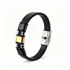 Amazon Pulsera de Cuero para Hombre con Bloques de Color Metálico, Moderna y Versátil, Pulsera de Acero Inoxidable, Accesorio para el Viaje Diario