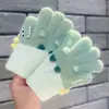 Nuevos Guantes de Dibujos Animados Estéreo para Niños Invierno Engrosados Cálidos Niños y Niñas Bebé Tejidos de Cinco Dedos