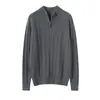 Outono e Inverno Novo Tricô de Caxemira Tricô Feminino Gola Alta com Zíper Metade Tricô Solto de Lã Tricô Espesso para Usar por Baixo Top