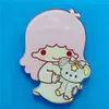 Broche de Acrílico Estrellas Gemelas Harajuku Insignia de Dibujos Animados Accesorios para Bolsos Estilo Carcasa de Teléfono DIY Lazo
