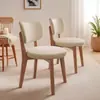 Silla nórdica de madera maciza, silla de comedor simple y moderna, silla con respaldo de moda estilo italiano para restaurante y uso doméstico, silla color crema manzana