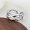 Anillo de pareja simple y moderno tejido enrollado multicapa estilo coreano ins japonés y coreano calado entretejido brillante anillo abierto
