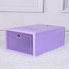Caja de zapatos simple de un solo marco, orificio redondo, plástico de color, orificio de corazón de melocotón, combinación, almacenamiento de zapatos barato, tapa abatible, caja de zapatos transparente