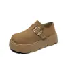 Mocasines sin cordones estilo Birkenstock de suela gruesa para aumentar la altura, para mujer, Novedad Primavera 2026, Retro, Casual, Versátiles, Zapatos Perezosos