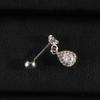 Aretes de Botón de Mariposa de Zirconia de Lujo Ligero de Nicho Coreano Aretes de Botón para el Cartílago de la Oreja con Barra Delgada Mini Aretes
