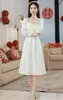 Vestido de Registro de Certificado Branco, Usável no Dia a Dia, Elegante, Luxo Acessível, Nicho, Clássico, Vestido de Noivado de Outono
