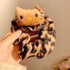 Lazo de Leopardo Kitty Puntos Negros y Blancos Goma para el Pelo Intestino Grande Accesorios para el Cabello Lindos de Dibujos Animados para Mujer Cuerda para Cola de Caballo Baja Accesorios para el Cabello