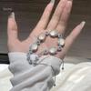 Pulseira de ovo de gelo de alta qualidade com superfície incrustada de calcedônia de gelo branca e diamantes completos, pulseira de ágata de ovo de pombo de luar branco e calcedônia verde, atacado