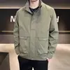Nueva Chaqueta de Trabajo de Marca de Moda para Primavera y Otoño con Cuello Alto para Hombre, Ropa Exterior Versátil Elegante Casual Holgada de Gama Alta