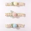 Diadema de Encaje Cómoda para Bebé Estilo Nuevo Europeo y Americano, Pañuelo para Niños con Rosa Linda, Accesorios Finos de Verano para el Cabello de Bebé