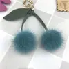 Fábrica de Origem Bola de Pelo Sintético de Visão de Cereja Pingente Chaveiro de Pelúcia Decorativo DIY Feito à Mão Presente de Natal Ano Novo
