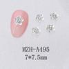 Joyería para Uñas Transfronteriza Diamante Aleación de Diamante Borde Plano Fondo Plano Diamante Redondo Pequeño Flor de Cinco Pétalos Accesorios DIY Diamante para Uñas Joyería para Uñas Manicura