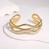 Pulsera Transfronteriza Nueva de Acero Inoxidable, Nicho de Moda, Gama Alta, Estilo de Lujo Accesible, Pulsera de Acero de Titanio Chapada en Oro de 18 Quilates Que No Se Desvanece