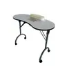Mesa Plegable Blanca para Manicura con Aspiradora Cb-9001A, Mesa de Manicura Portátil y Ligera para Salones de Uñas