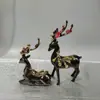 Veado Sika de Latão Veado Fu Enfeites Veado Deitado Veado Jubao Sala de Estar Decoração de Armário de Vinho Artesanato Doméstico Simples Criativo Presente