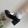 Zapatos de tacón alto negros estilo francés con plataforma y tacón grueso para mujeres bajitas, nuevos zapatos Mary Jane versátiles de punta redonda para otoño 2026