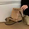 Sandalias Planas con Hebilla Melard para Mujer 2026 Verano Nuevo Estilo Sandalias de Gamuza Chica Popular Botines Cortos sin Cierre para Mujer